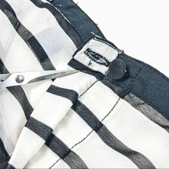 AEO Sheer Black/White Striped Blouse Sz SP - Picture 7 of 10